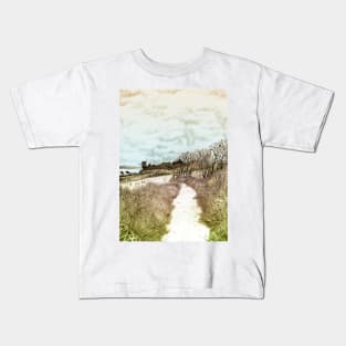 Coastal path at Crail in Fife, Scotland [Colour version] Kids T-Shirt